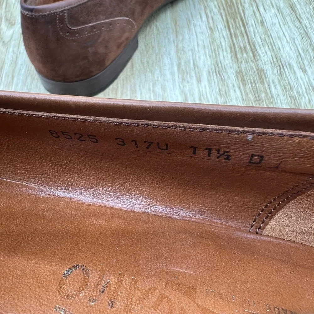 Salvatore Ferragamo Loafers Men's Size 11.5 D Brown Suede Kiltie Wingtip Casual